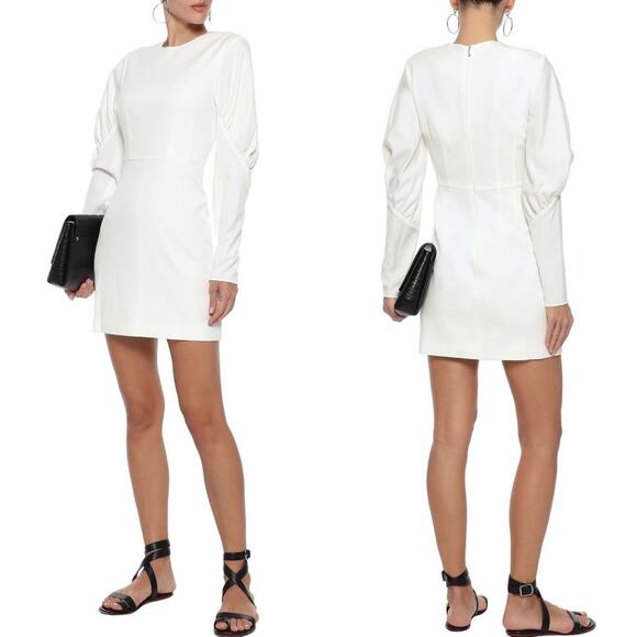 TIBI Florence Gathered Twill Mini Dress - Picture 1 of 16